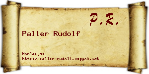 Paller Rudolf névjegykártya